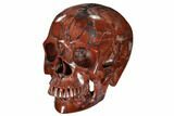 Realistic, Polished Red Brecciated Jasper Skull #116493-1